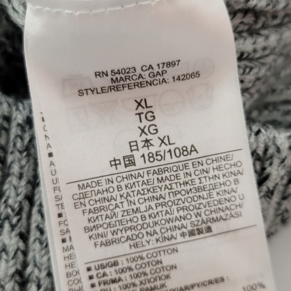 GAP Colorblock Gray Tone Striped Knit Sweater - Picture 6 of 6